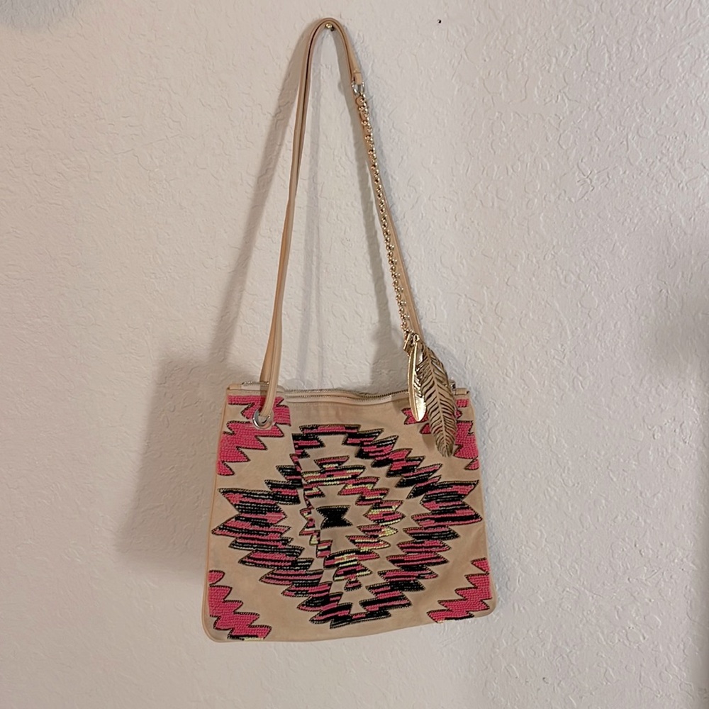 Coach Aztec feather shoulder purse